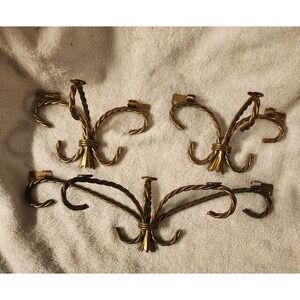 Set Of‎ 3 RARE Vintage Gold Twisted Metal Vanity Wall Shelves, Hollywood Regency